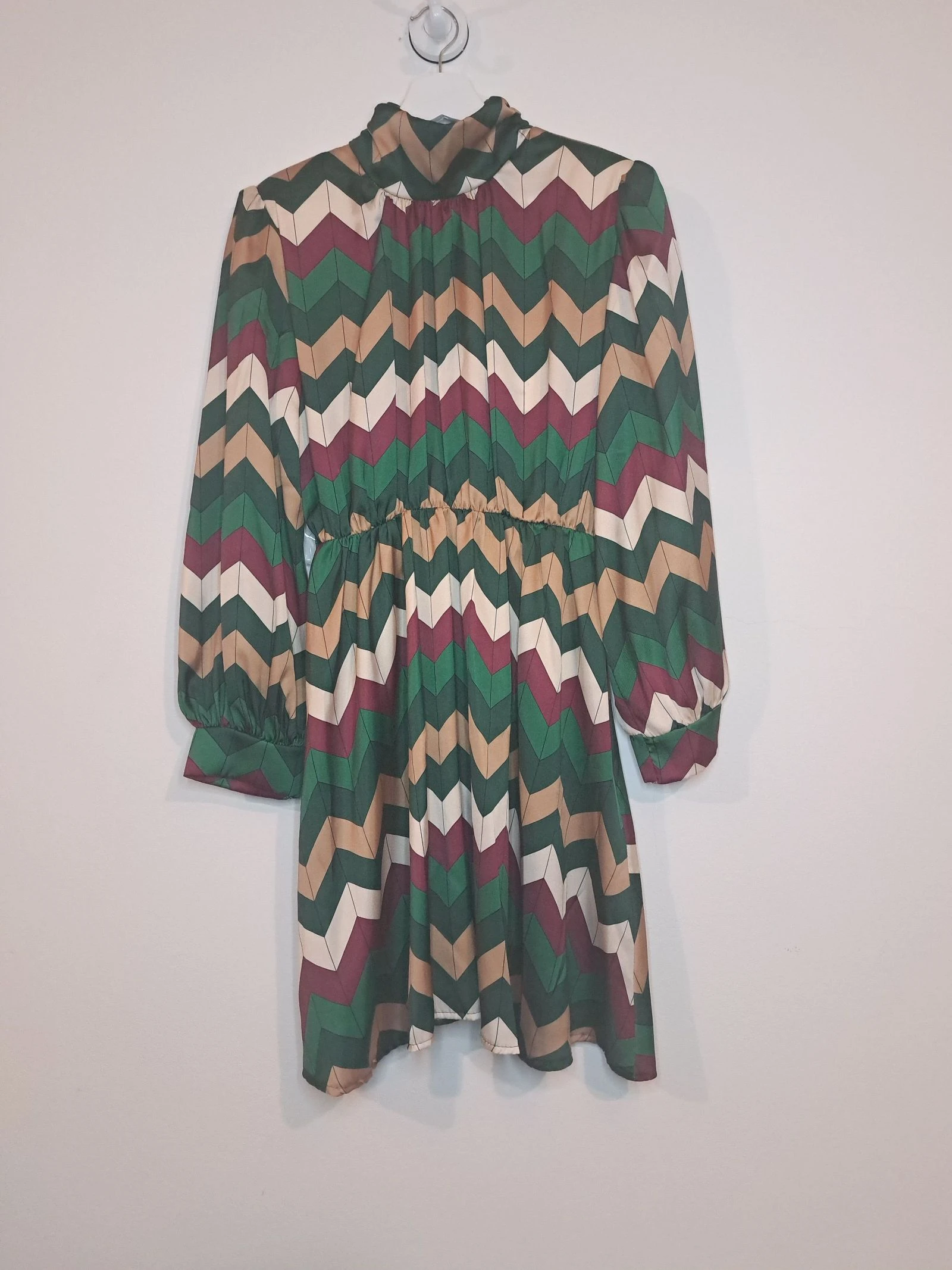 Chevron Print Satin Mini Dress • TU • Timiana • Statement Piece • Quiet Luxury Style – photo 2